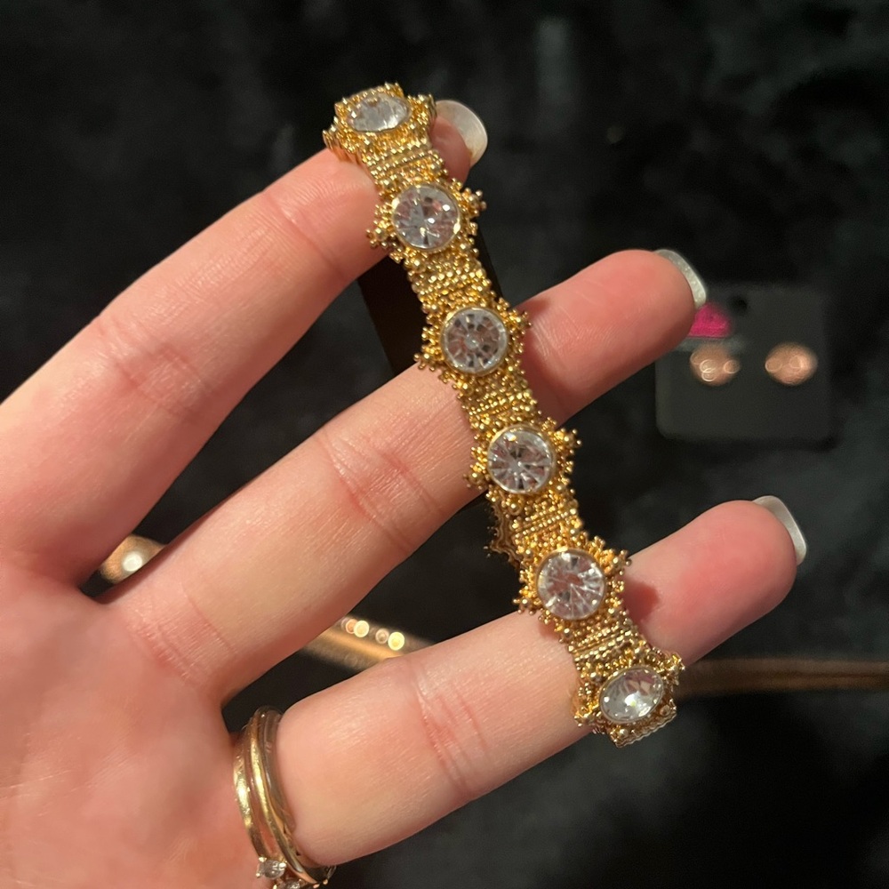 paparazzi Gold Crystal Link Bracelet